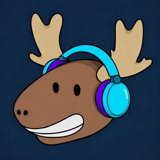 MixMoose wearing cyan and purple headphones