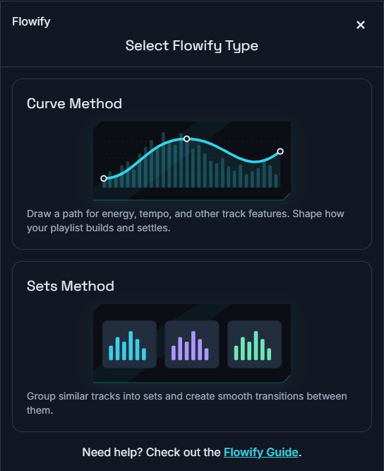 Curve and Sets method choices