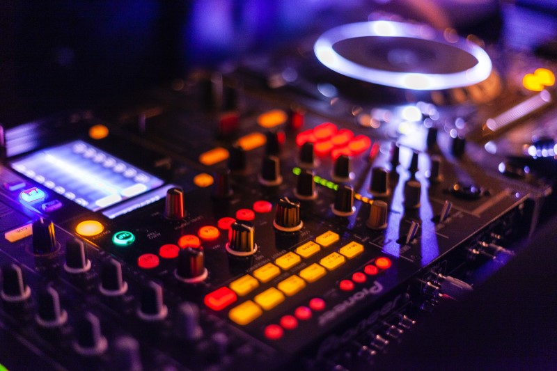 A close up of DJ equipment